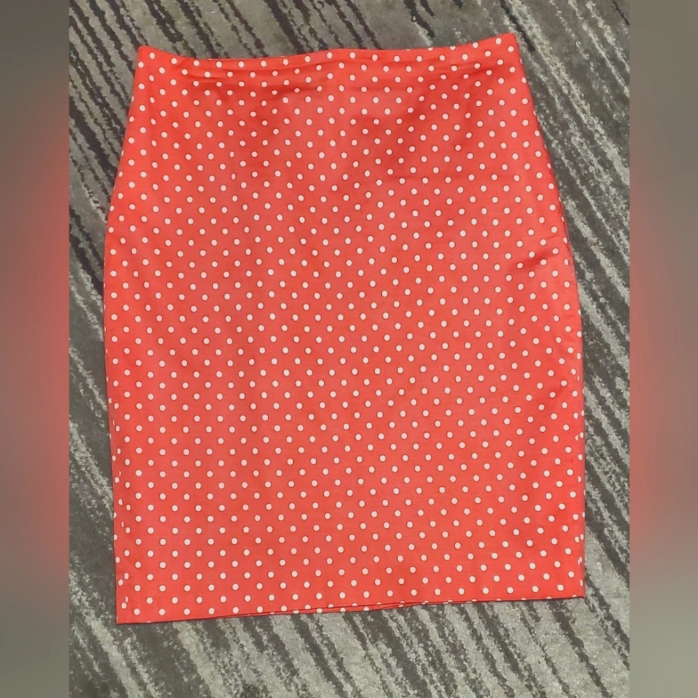 Ann Taylor - Polka Dot/Pink Pencil Skirt